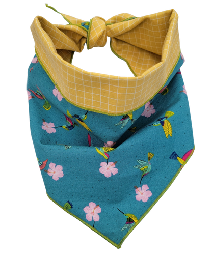 Hibiscus Hummingbird Reversible Bandana