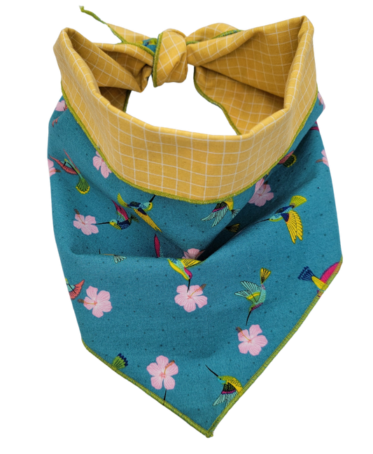 Hibiscus Hummingbird Reversible Bandana