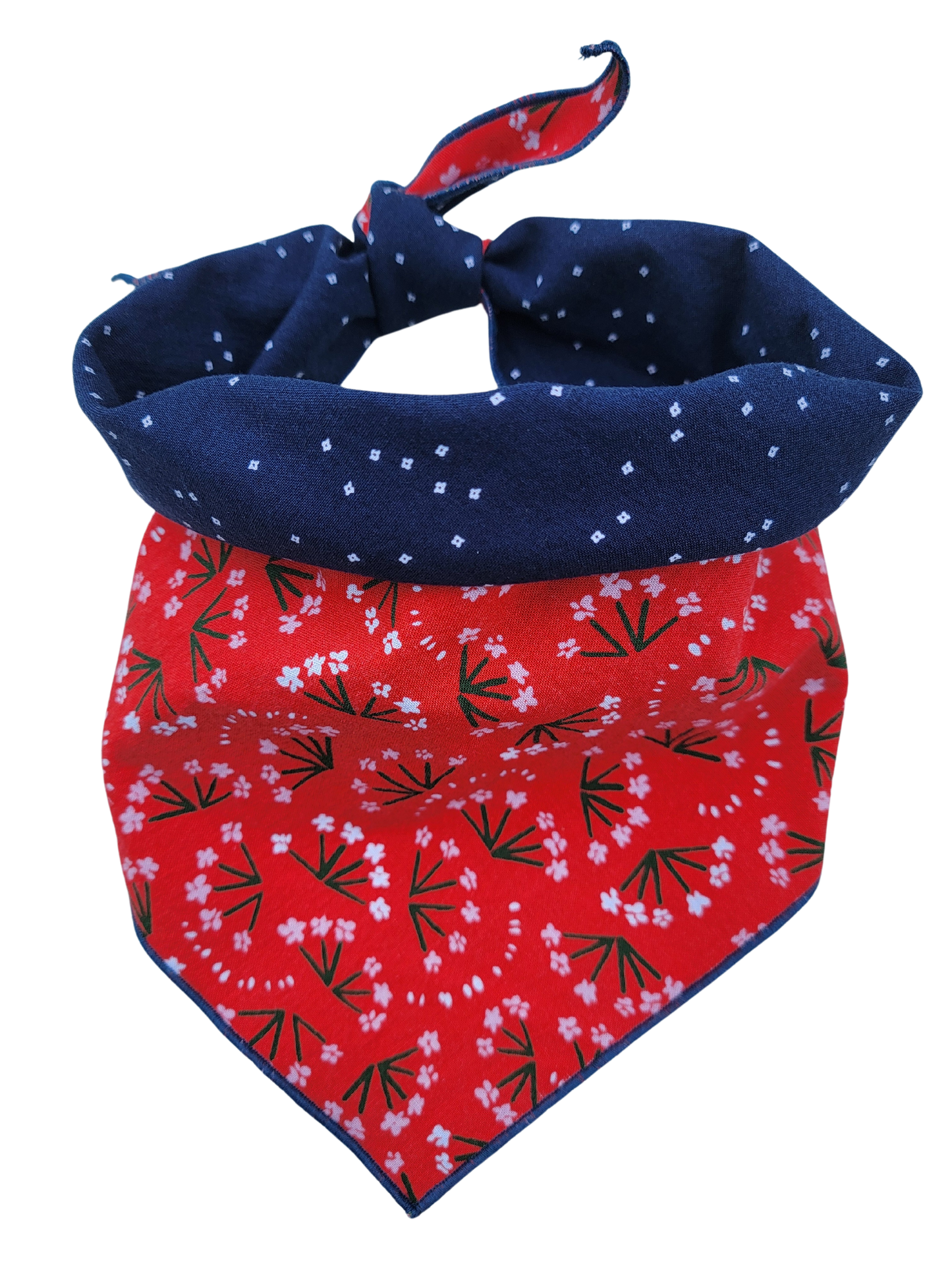 Red, White, and Bloom Reversible Bandana