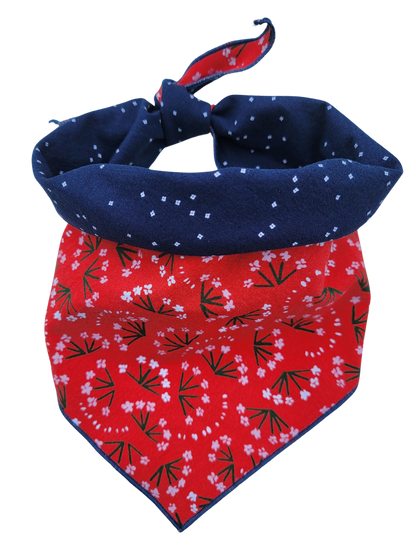 Red, White, and Bloom Reversible Bandana